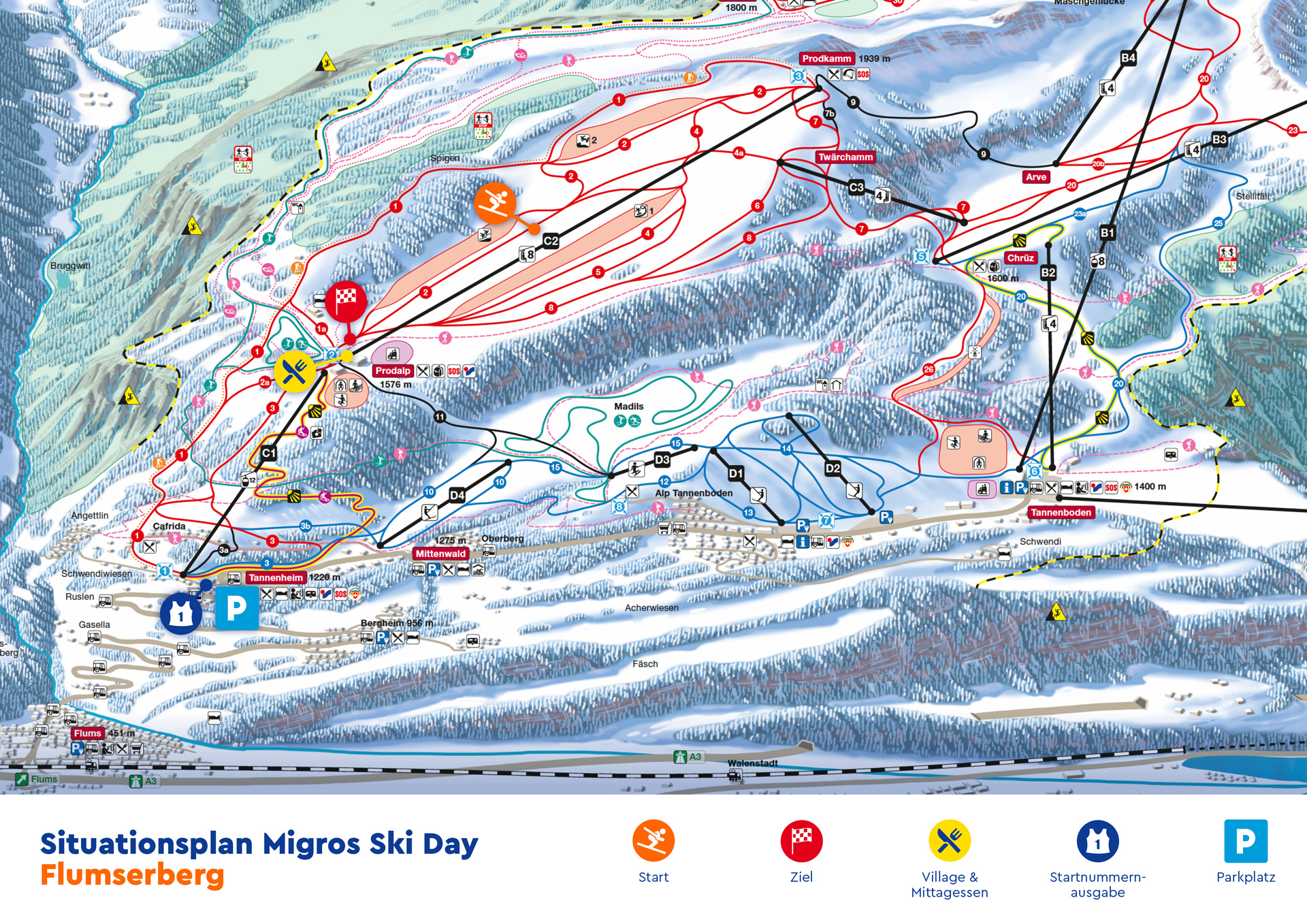 Situationsplan Flumserberg