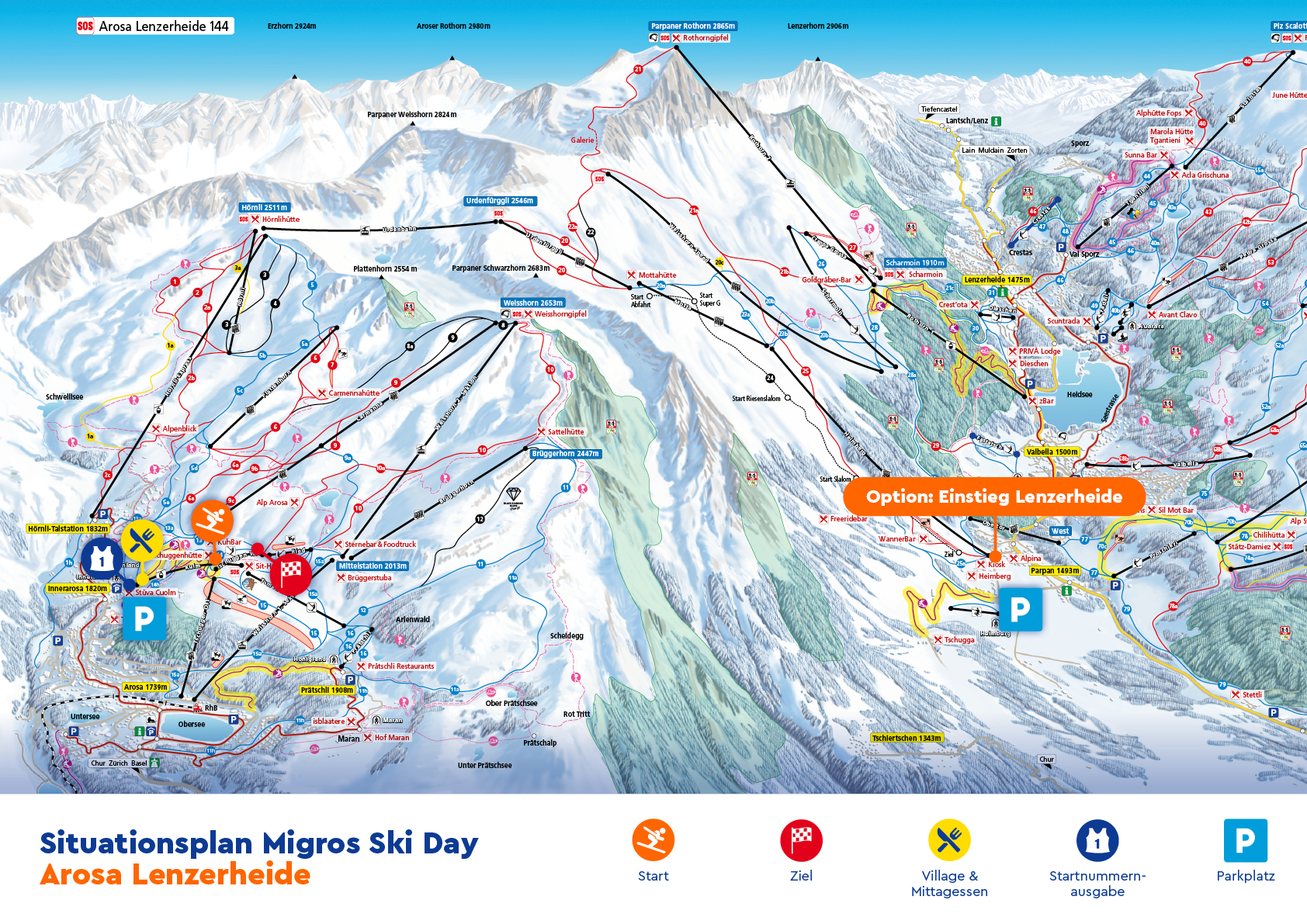 Situationsplan Migros Ski Day Arosa Lenzerheide